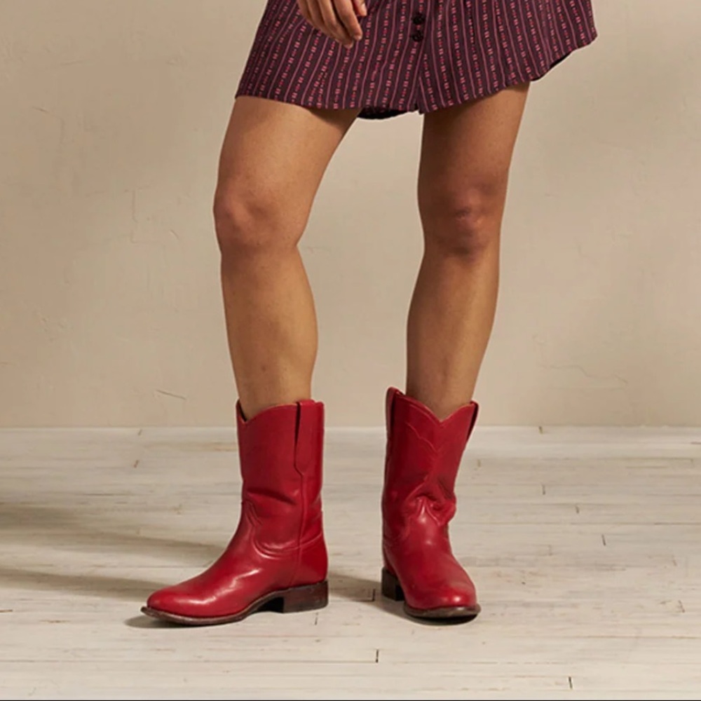 Red Leather Cowboy Boots